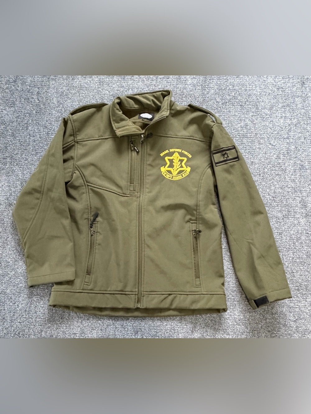 Israel Defense Forces Embroidered Tactical Softshell Jacket Fleece Lined - Small